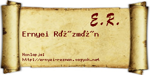 Ernyei Rézmán névjegykártya